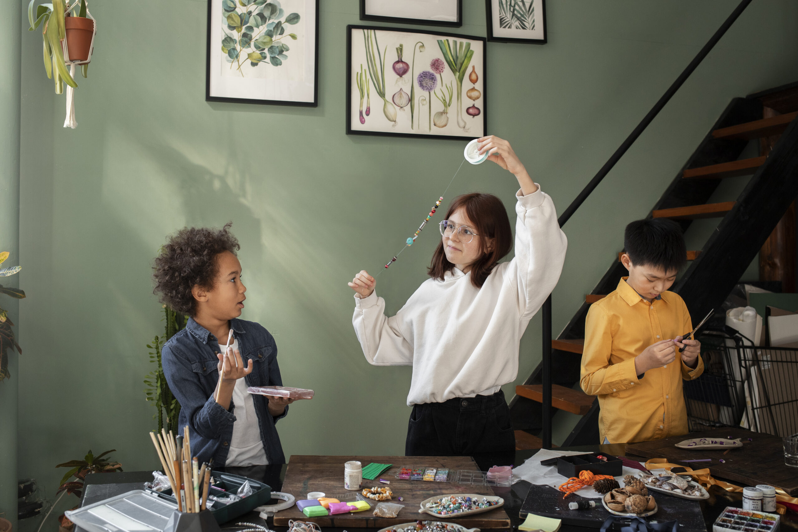 young-children-making-diy-project-from-upcycled-materials